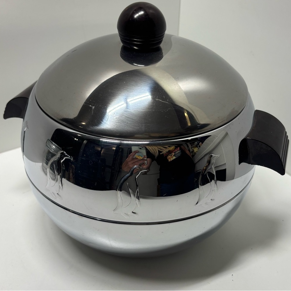 Vintage Midcentury Westbend Penguin chrome insulated hot and cold server